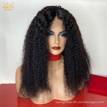 Sunlight curly unprocessed woman hair virgin brazilian virgin human hair raw curly hair pre pluck lace wig